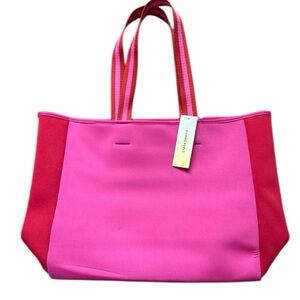 SUMMERSALT Beach Tote Hand Bag Neoprene Pink/Red  New With Tags